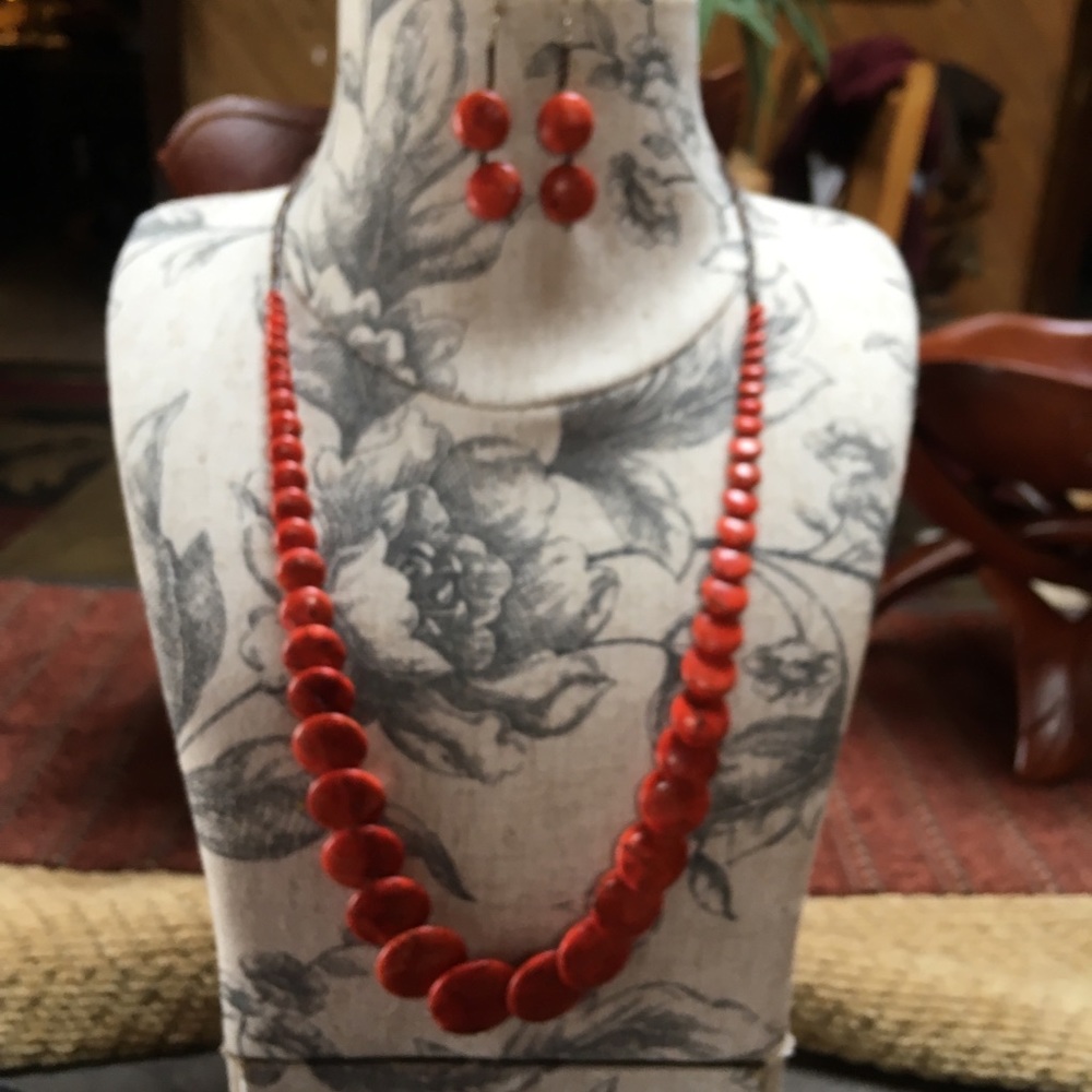One of a kind necklace and earring set